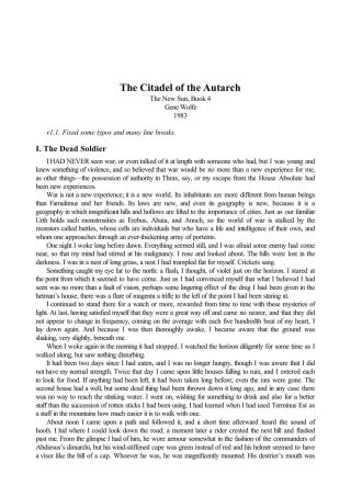 [New Sun 04] The Citadel of the Autarch
